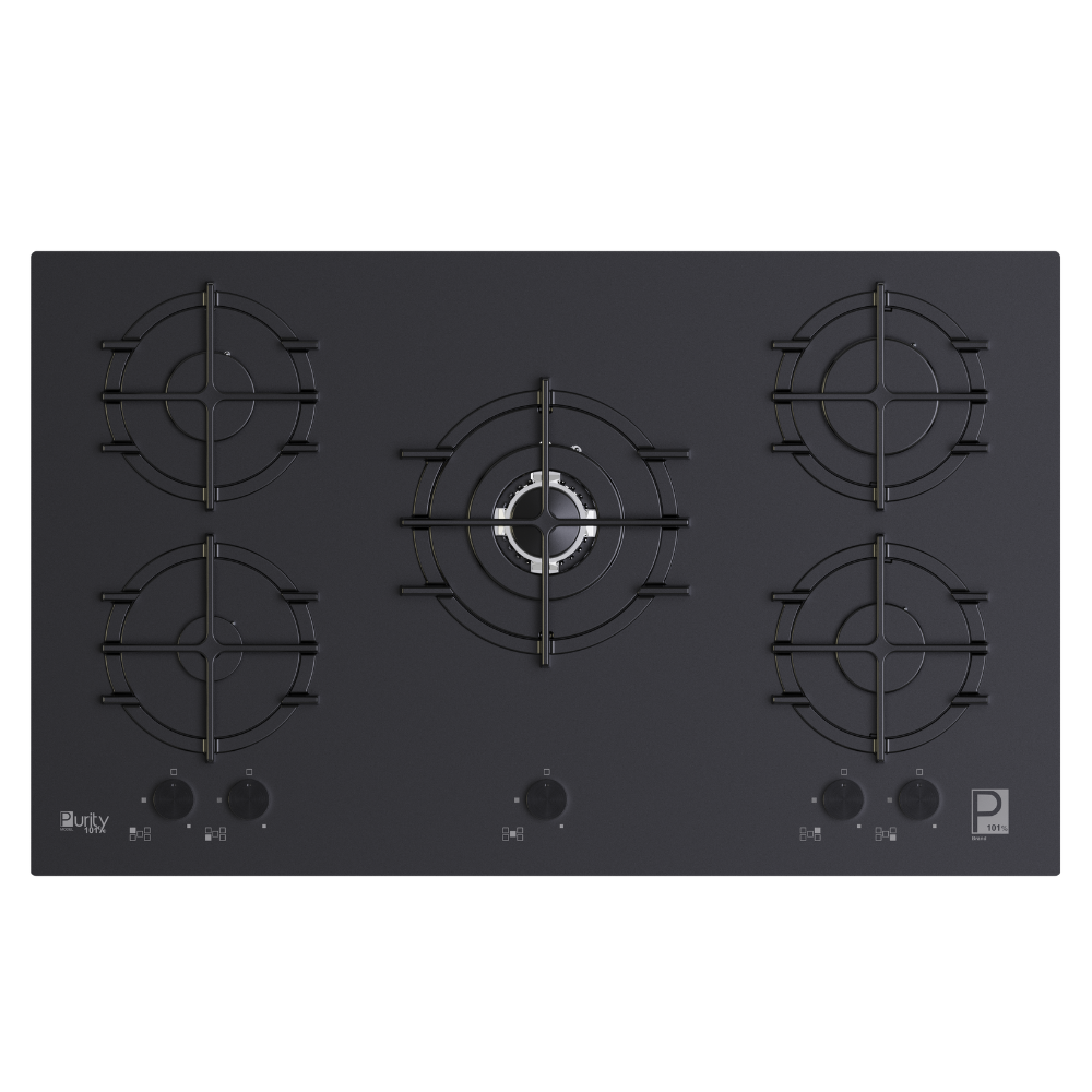 Untitled-design-2.png HPT911 MAT-BL - Gas Hob 5 Eyes Heavy Duty Grids - Image 1