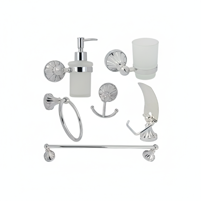 mahgoub-Accessories-set-infinity-6-Pieces-Chrome-3300-6c طقم اكسسوارت ٦ قطع 3300-6C - الصورة 1