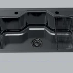 حوض/ حلة الأصيل تركى ضمان مدى الحياة استانلس شفة فلات فتحة خلاط بالصرف ٦بالفايظ +سلة استانلس+خزان الصابون +قورمة تقطيع خشب (لون اسود ) مقاس ٨١*٥١ _سمك ٨ملى كود AS187